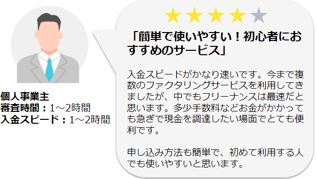 FREENANCEの個人事業主に関する口コミ1