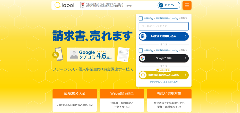 labol（ラボル）：1万円から簡単手続きで資金化・24時間365日対応